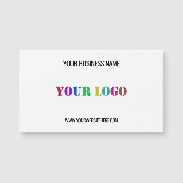 Custom Logo Text Magnetic Business Card Template (Front)