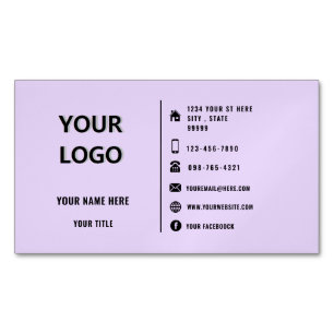Custom Logo Text Personalised Business Card Magnet