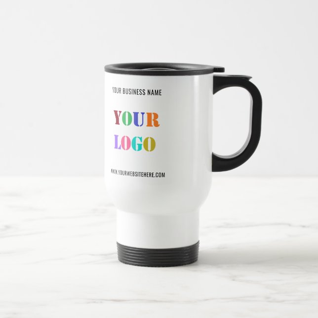 Custom Logo Text Promotional Business Travel Mug (Right)