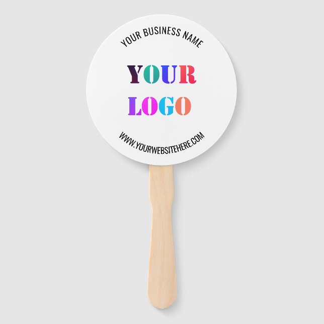 Custom Logo Text Promotional Hand Fans Example (Front)
