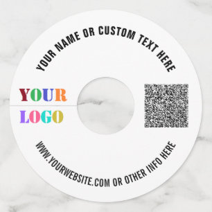 Custom Logo Text QR Code Wine Glass Tags Template