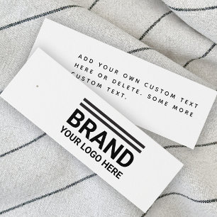 Custom logo text white DIY product hang tag