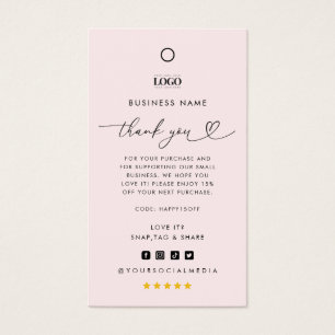 Custom Logo Thank You Business Clothing Hang Tag