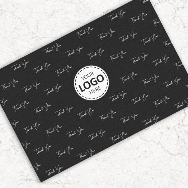 Custom Logo Thank You Pattern Black Tissue Paper (Creator Uploaded)