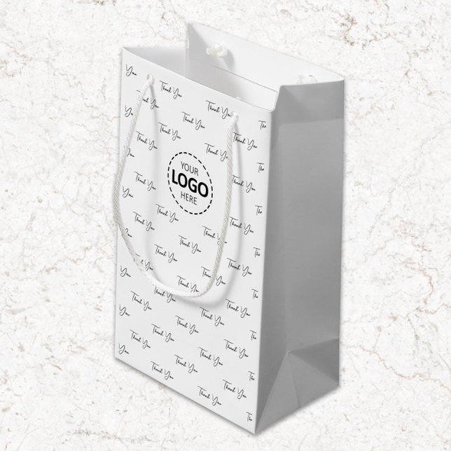 Custom Logo Thank You Pattern  Small Gift Bag (Creator Uploaded)