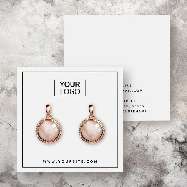 Custom logo thin black border earring display card (Custom logo thin black border earring display card)