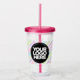 Custom Logo Tumbler with Straw No Minimum