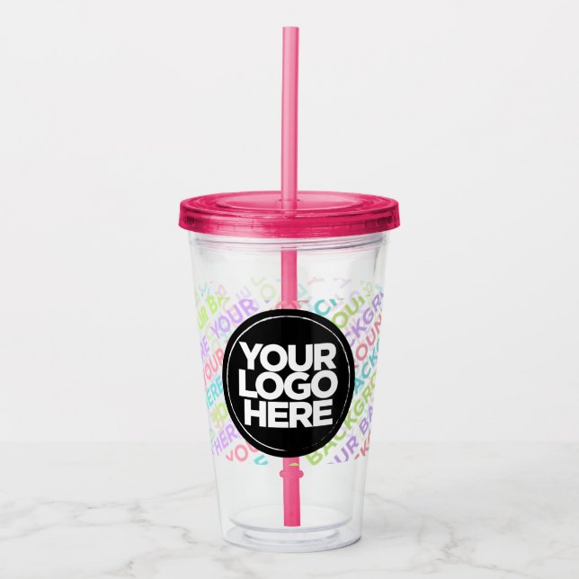 Custom Logo Tumbler with Straw No Minimum (Front)