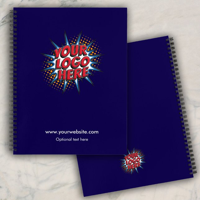 Custom Logo Upload - Create Your Own Business Blue Notebook (Creator Uploaded)