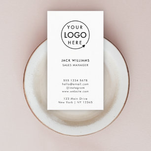 Custom Logo   Vertical Corporate Minimalist Modern Business Card