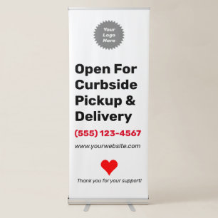 Custom Logo Vertical Large We Are Open Banner