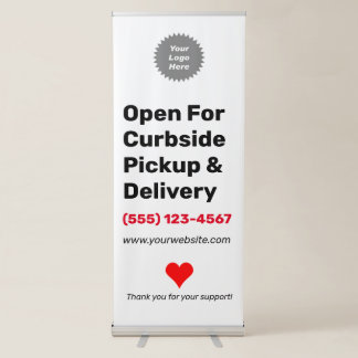 Custom Logo Vertical Large We Are Open Banner