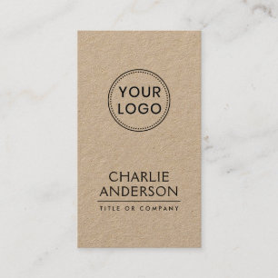 Custom logo vertical modern minimalist Kraft paper Business Card