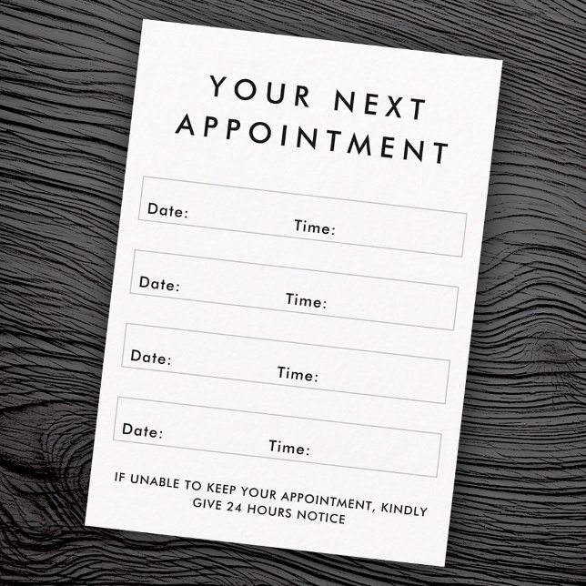 Custom logo vertical white appointment card (Custom logo vertical white appointment card)