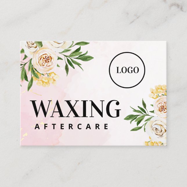 Custom Logo Waxing Aftercare Card  (Front)
