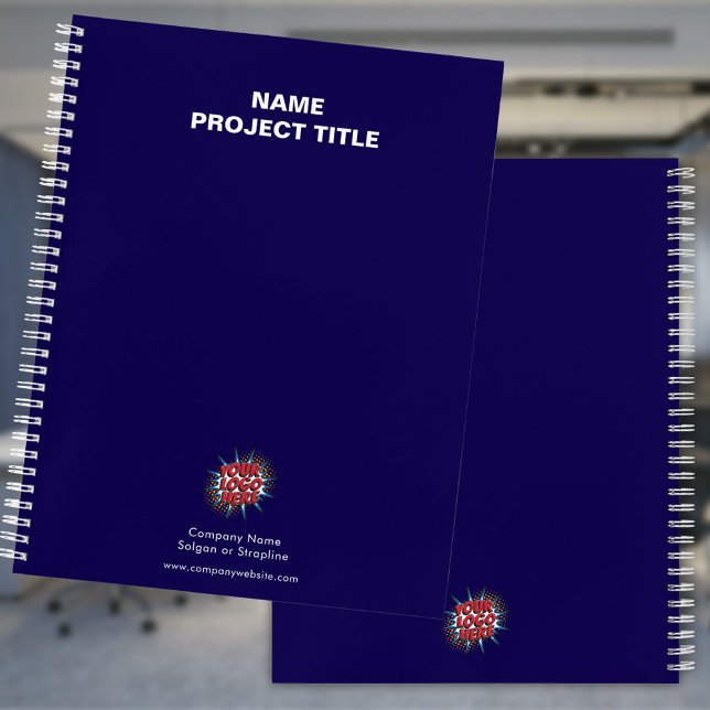 Custom Logo, Webiste, Name, Blue Notebook (Creator Uploaded)