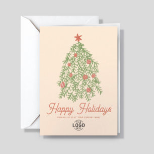 Custom Logo Whimsical Simple Hand Drawn Christmas Card