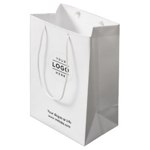Custom Logo White Gift Bag with Business Branding