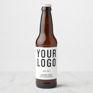 Custom Logo White Minimalist Beer Bottle Labels