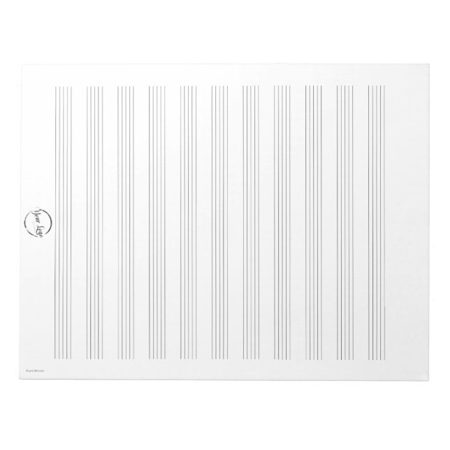 Custom Logo White Music Sheet Paper Notepad (Front)
