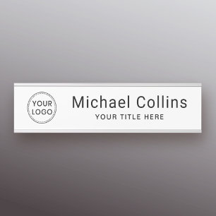 Custom logo white or any colour name and title door sign