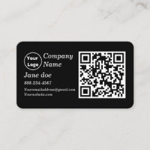 Custom logo with QR code and social media icons Bu