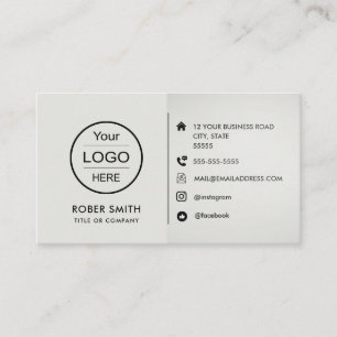 Custom logo with social media icons business card