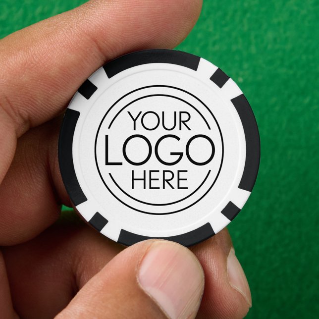 Custom Logo with White Background - Modern Minimal Poker Chips (Custom Poker Chips)
