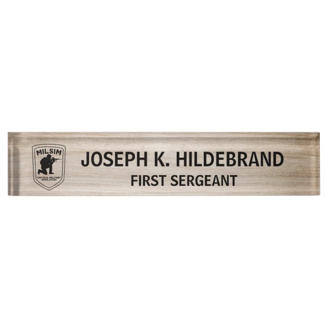 Custom Logo Wooden Military  Nameplate (Front)