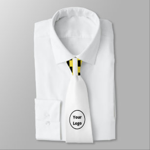 Custom logo yellow and black blocks tie