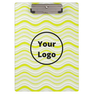 Custom logo yellow and white wavy stripes clipboard