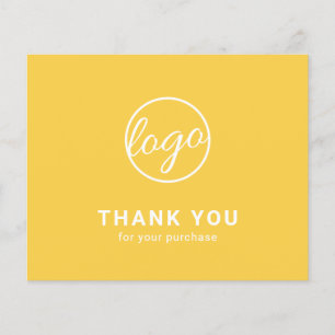 Custom Logo Yellow Budget Thank You Card