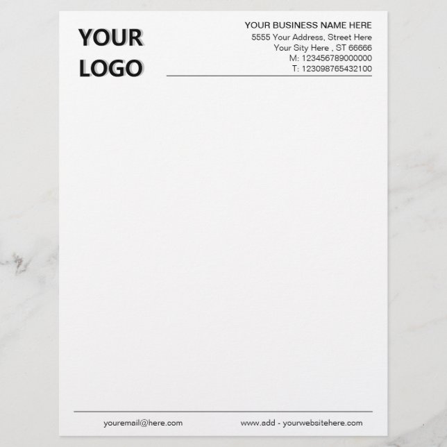 Custom Logo Your Business Letterhead Template (Front)