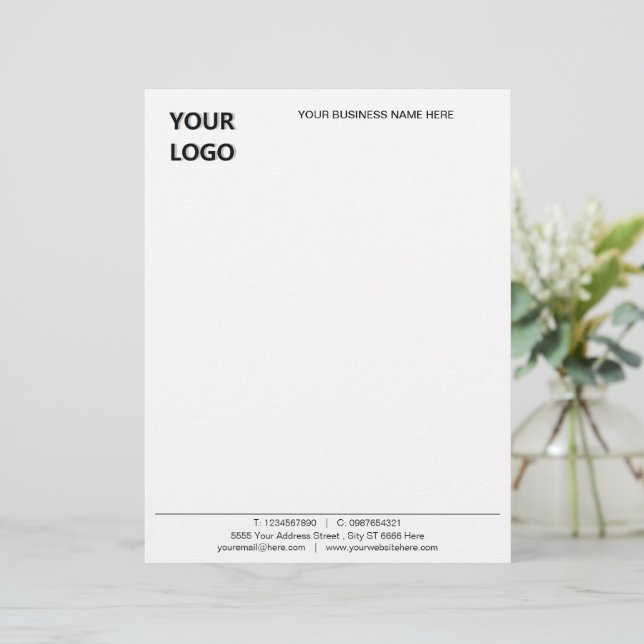 Custom Logo Your Business Name Personalised Office Custom Letterhead (Standing Front)