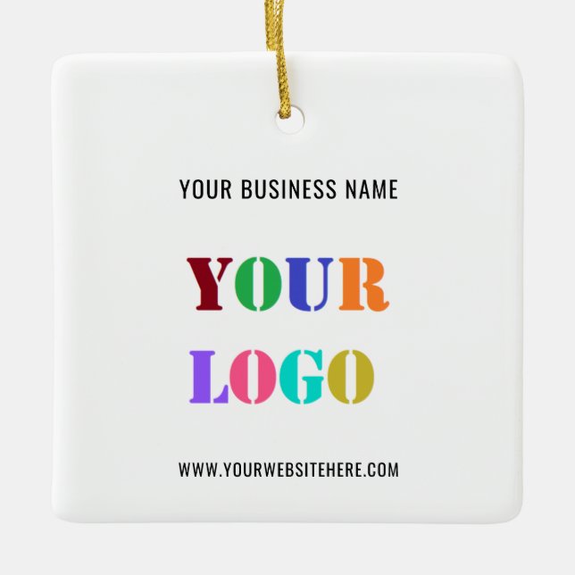 Custom Logo Your Business Office Personalised Ceramic Ornament (Front)