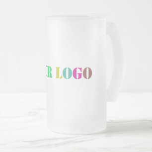 Custom Logo Your Business Promotional Personalised Frosted Glass Beer Mug