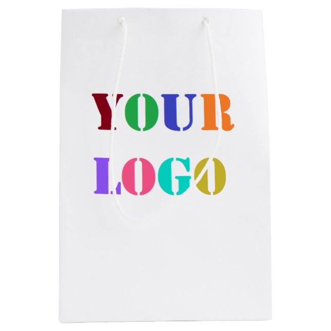 Custom Logo Your Business Promotional Personalised Medium Gift Bag (Front)