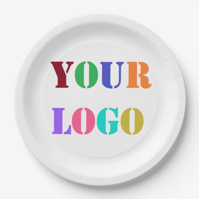Custom Logo Your Business Promotional Personalised Paper Plate (Front)