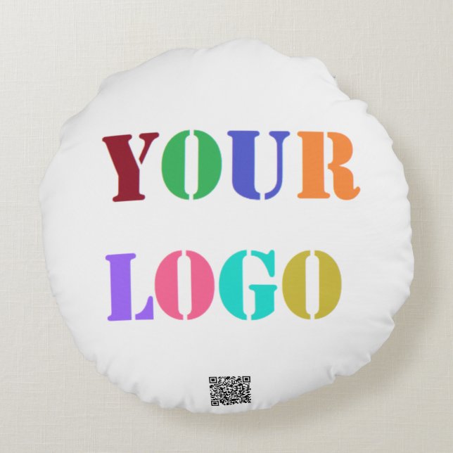 Custom Logo Your Business Promotional Round Pillow (Back)