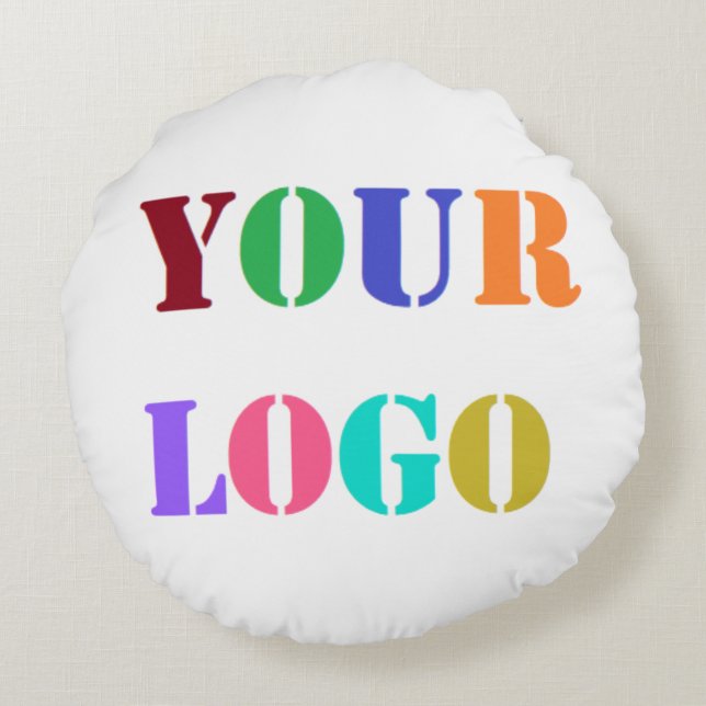 Custom Logo Your Business Promotional Round Pillow (Back)