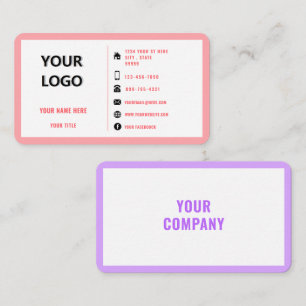 Custom Logo Your Colours Promotional Personalised Business Card