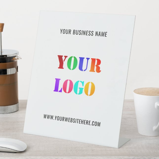 Custom Logo Your Promotional Business Personalised Pedestal Sign (In SItu)
