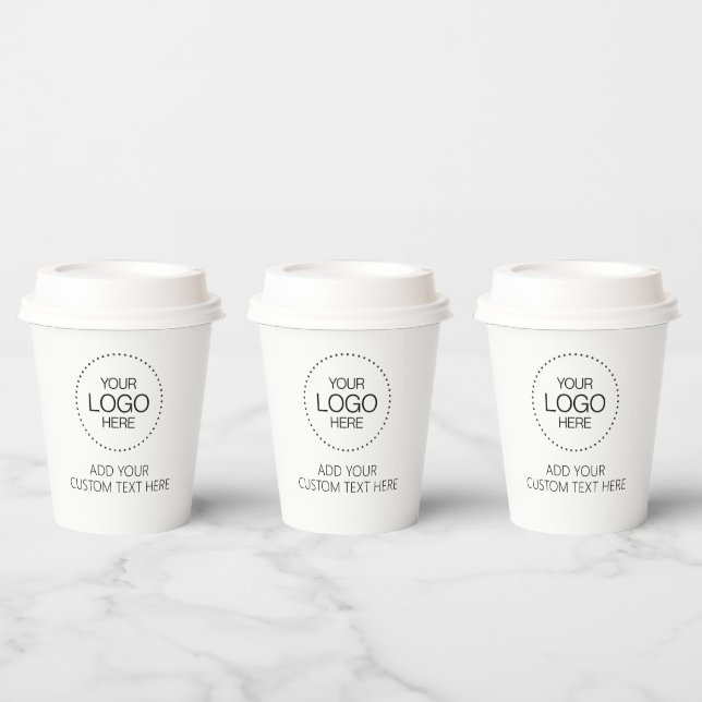 Custom Logotipo Store & Business Paper Cups (Multi)