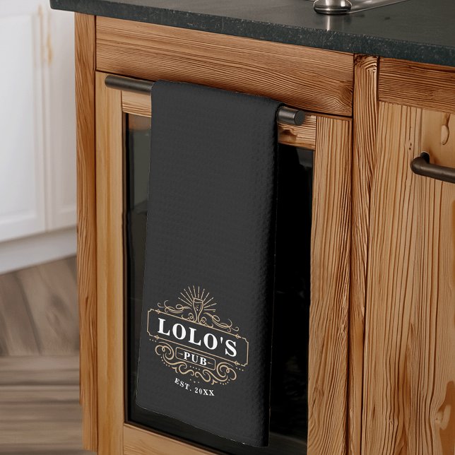 Custom Lolo's Pub Year Established Tea Towel (Creator Uploaded)