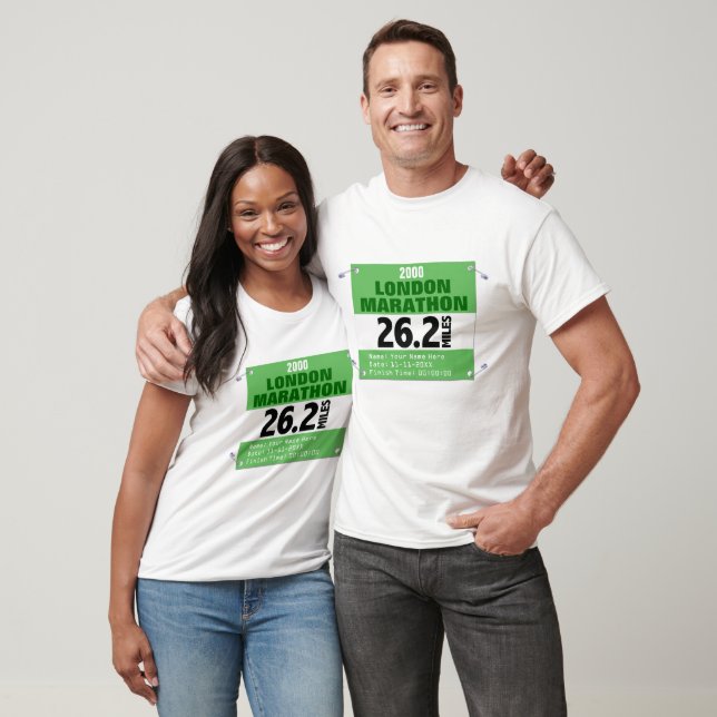Custom London Marathon Race Number, 26.2 Miles T-Shirt (Unisex)