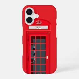 Custom London Red Phone Booth iPhone 16 Case