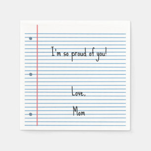 Custom Loose Leaf Lunch Napkin for Back to School