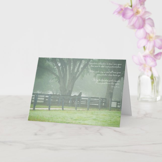 Custom Loss of Horse Sympathy Card With Horse Poem (Orchid)