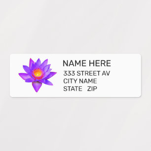 Custom Lotus Flower on White Address Labels