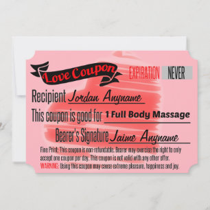 CUSTOM Love Coupon for Full Body Massage